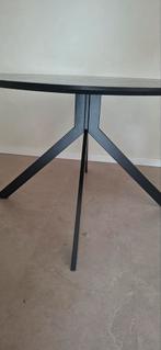 WOOD Zwarte Ronde Eettafel - 120 cm doorsnee, stalen poten, Rond, Ophalen of Verzenden, Vier personen, 100 tot 150 cm