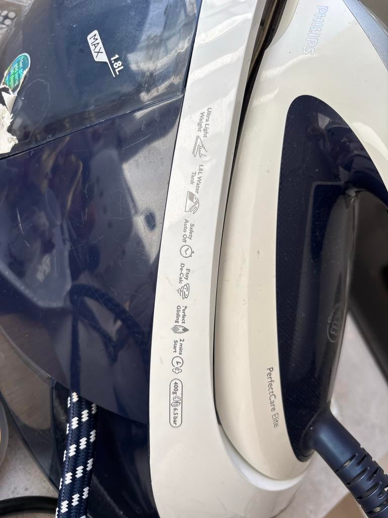 Philips PerfectCare Elite stoomstrijkijzer kapot, Ophalen of Verzenden, Niet werkend, Strijkijzer met snoer