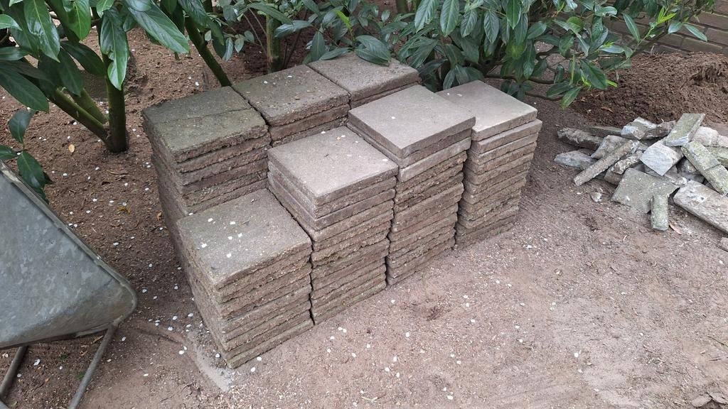Terrastegels, Tuin en Terras, Tegels en Klinkers, Gebruikt, Terrastegels, Beton, Ophalen