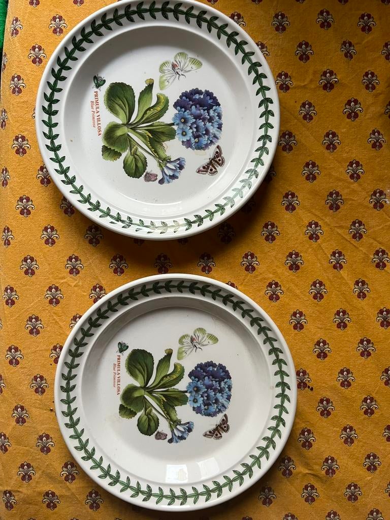 Portmeiron botanic ontbijtbordjes primula, Ophalen of Verzenden, Zo goed als nieuw, Bord(en), Overige stijlen