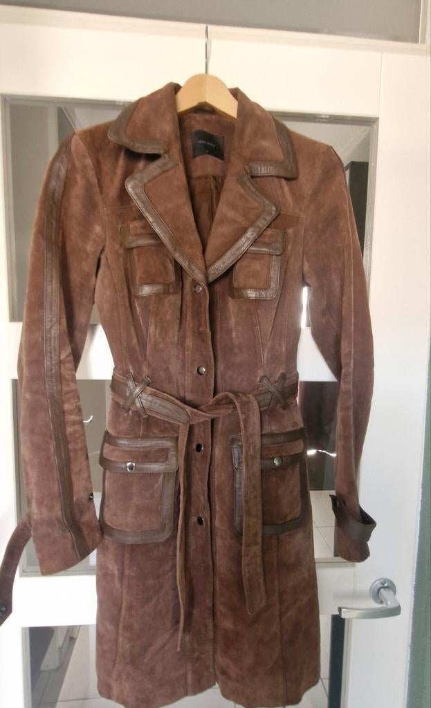 SUÈDE Mantel vero moda, Kleding | Dames, Jassen | Zomer, Ophalen of Verzenden, Zo goed als nieuw, Maat 36 (S), Bruin
