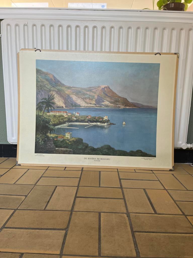 Oude schoolplaat De Riviera bij Beaulieu, Ophalen