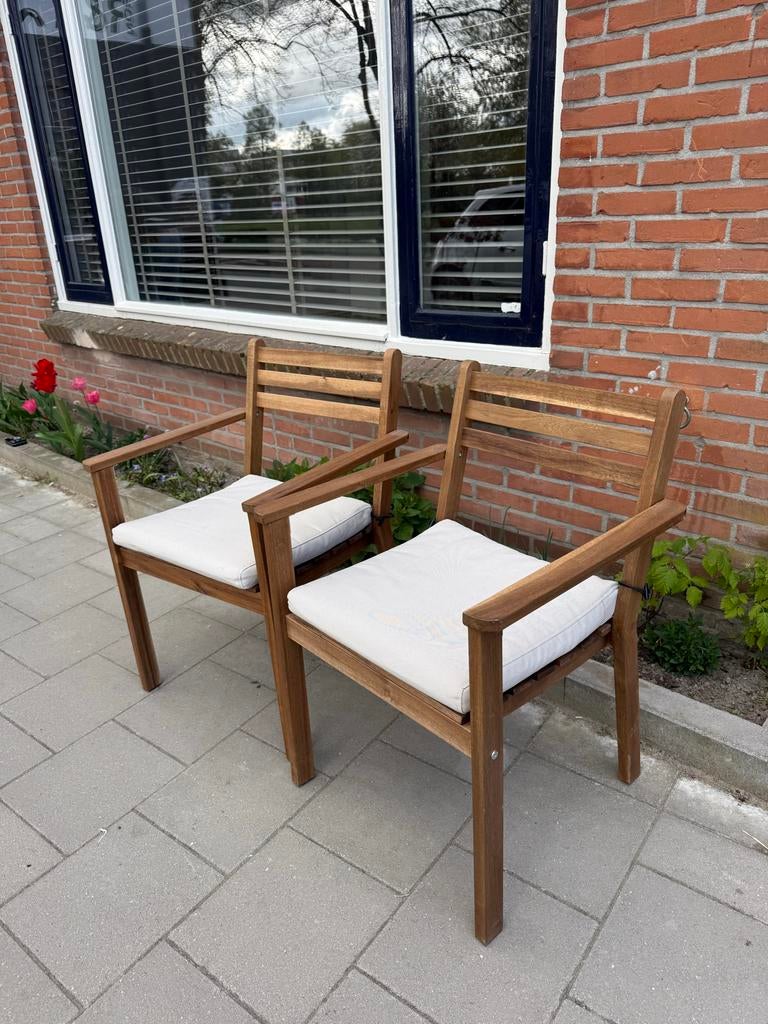 IKEA Askholmen tuinstoelen, Ophalen, Zo goed als nieuw, Hout, Stapelbaar