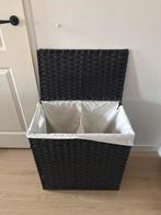Donkere Wasmand met Twee Vakken en Deksel 60x40x60, Ophalen, Mand, Zo goed als nieuw, Riet