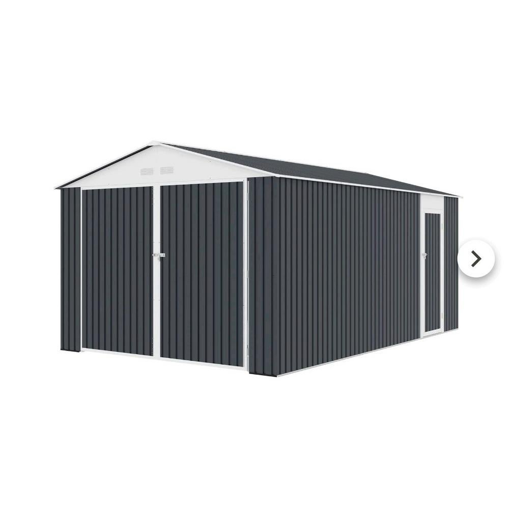 2 stuks! Metalen garage "Houston" (15,36 m², antraciet), Ophalen, Nieuw, Metaal, Overige typen
