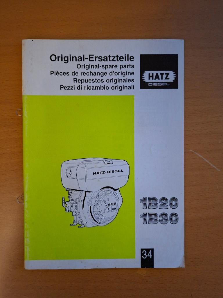 Onderdelenboek Hatz deisel 1B20 en 1B30, Ophalen of Verzenden, Gelezen, Tractor en Landbouw