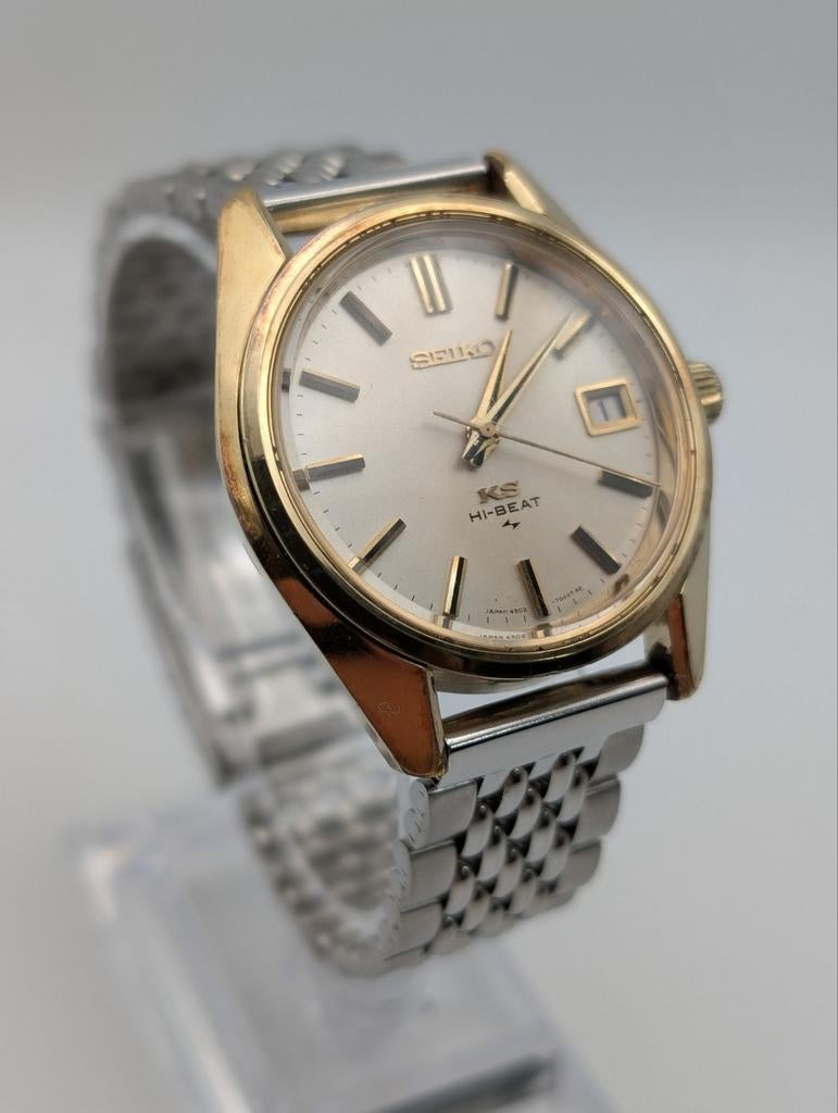King Seiko horloge "45KS" Vintage Hi-Beat 4502-7001 36mm, Ophalen of Verzenden, Gedragen, Seiko