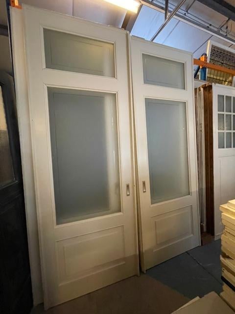 3 sets schuif / en suite deuren met geëtst glas 292x208cm., Ophalen