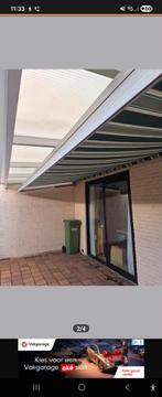 Zonnescherm 5.50m x 2.50m handmatig, Ophalen, 450 cm of meer, Zo goed als nieuw, 150 tot 300 cm