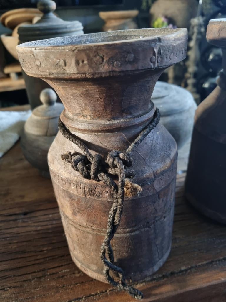 Twee kandelaars  landelijk, Antiek en Kunst, Curiosa en Brocante, Ophalen of Verzenden