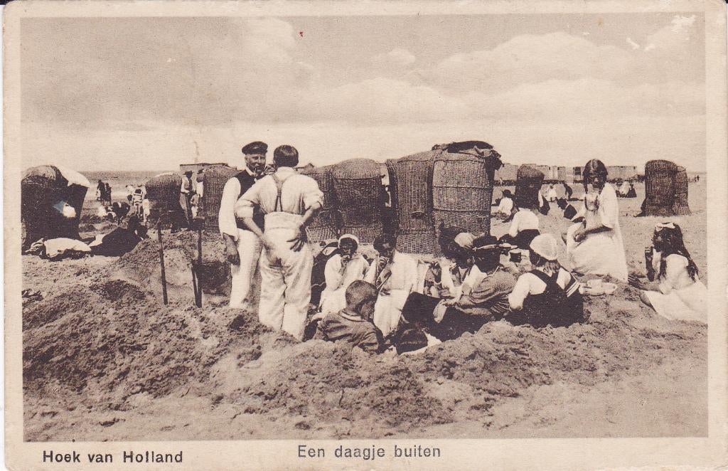 Hoek van Holland. Een daagje buiten., Verzenden, 1920 tot 1940, Gelopen, Zuid-Holland
