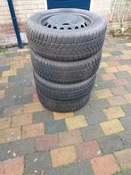 4 winterbanden op stalen velgen, Auto-onderdelen, Banden en Velgen, Ophalen, Gebruikt, 16 inch, Banden en Velgen