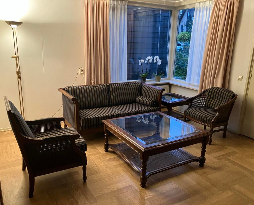 Stijlvolle stevig zittende meubelset, solide stof, Ophalen, Gebruikt, Hout