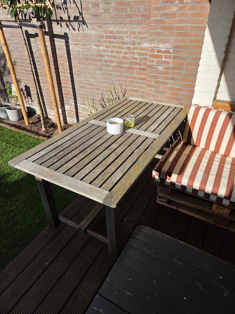 Robuuste hardhouten tuintafel - Perfect voor buiten!, Tuin en Terras, Tuintafels, Ophalen, Gebruikt, Rechthoekig, Hout