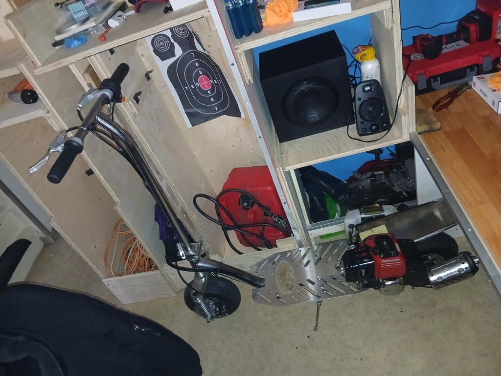 Zelfgemaakte step met benzinemotor, Ophalen, Gewone step