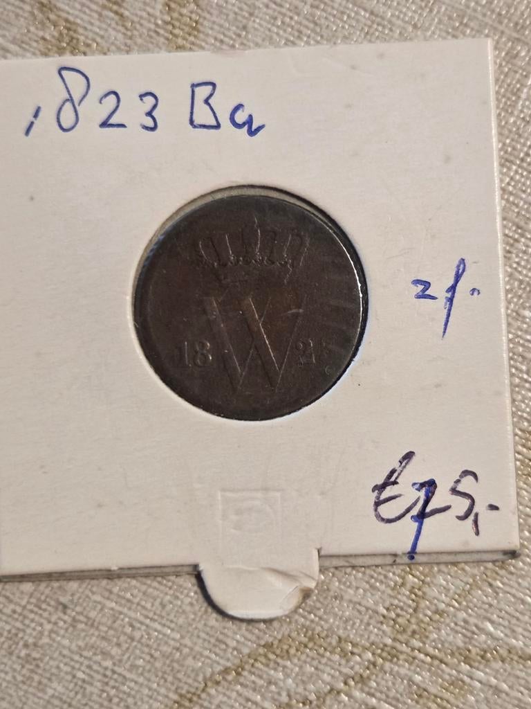 Nederlandse 1 Cent Munt 1823Ba,Willem I, Ophalen of Verzenden, Koning Willem I, 1 cent, Losse munt