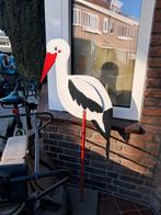 Geboortebord Ooievaar - Houten Decoratie voor Geboorte, Ophalen, Gebruikt, Geboortebord