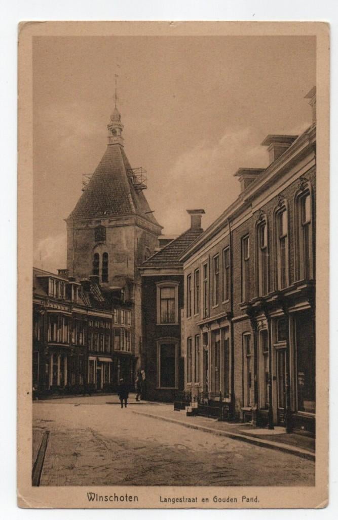 Winschoten Langestraat en Gouden Pand 1921, Ophalen, 1920 tot 1940, Gelopen, Groningen