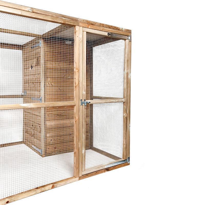 Houten Volière met nachthok Iris, Dieren en Toebehoren, Vogels | Hokken en Kooien, Ophalen of Verzenden, Nieuw, Hout, Volière