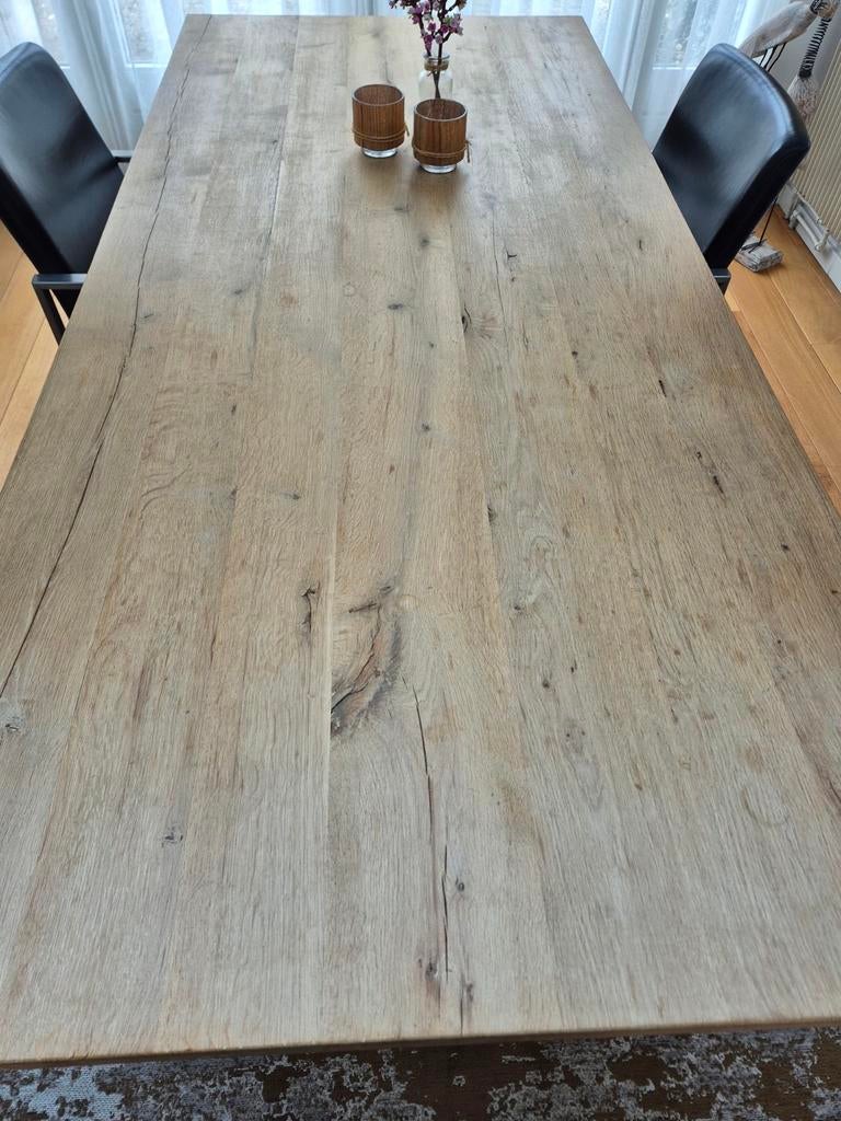 Eiken eettafel, Ophalen, Gebruikt, 100 tot 150 cm, Eikenhout