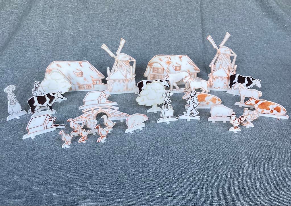 Vintage boerderij speelset figuren - Hollands tafereel, Verzamelen, Speelgoed, Gebruikt, Ophalen of Verzenden