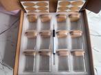 Glazen potjes met houten deksels (12 stuks), Ophalen of Verzenden, Nieuw