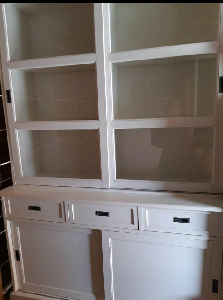 Twee vitrinekasten - 228x153 cm, Gebruikt, Met deur(en), 200 cm of meer, 150 tot 200 cm