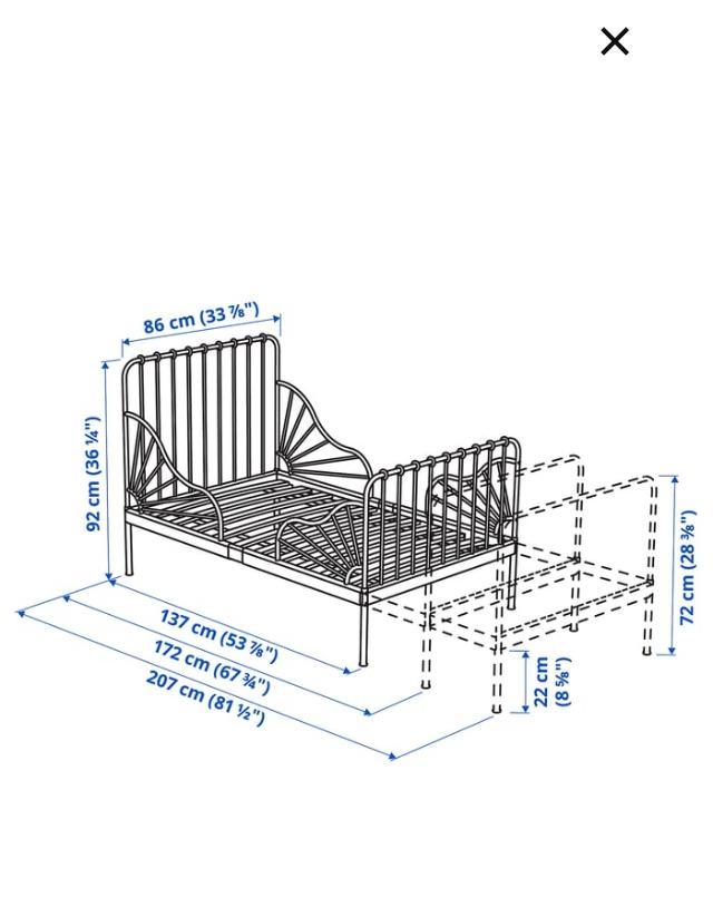 Meegroeibed Minnen Ikea, Kinderen en Baby's, Kinderkamer | Bedden, Gebruikt, 180 cm of meer, 70 tot 85 cm, Lattenbodem, Matras