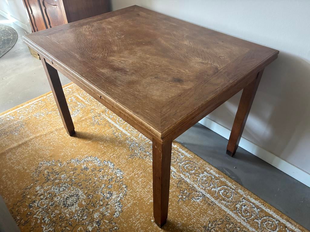 Oude eiken eettafel, Huis en Inrichting, Tafels | Eettafels, Gebruikt, Eikenhout, 150 tot 200 cm, Rechthoekig