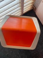 Vintage Curver Afvalemmer - Oranje, Kunststof, Gebruikt, 50 tot 75 cm, Ophalen of Verzenden