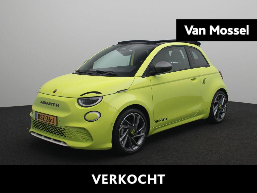 Abarth 500E Cabrio Turismo 42 kWh | DEMO | 360 Parkeersensor, Auto's, Abarth, Zwart, 4 stoelen, Origineel Nederlands, 155 pk
