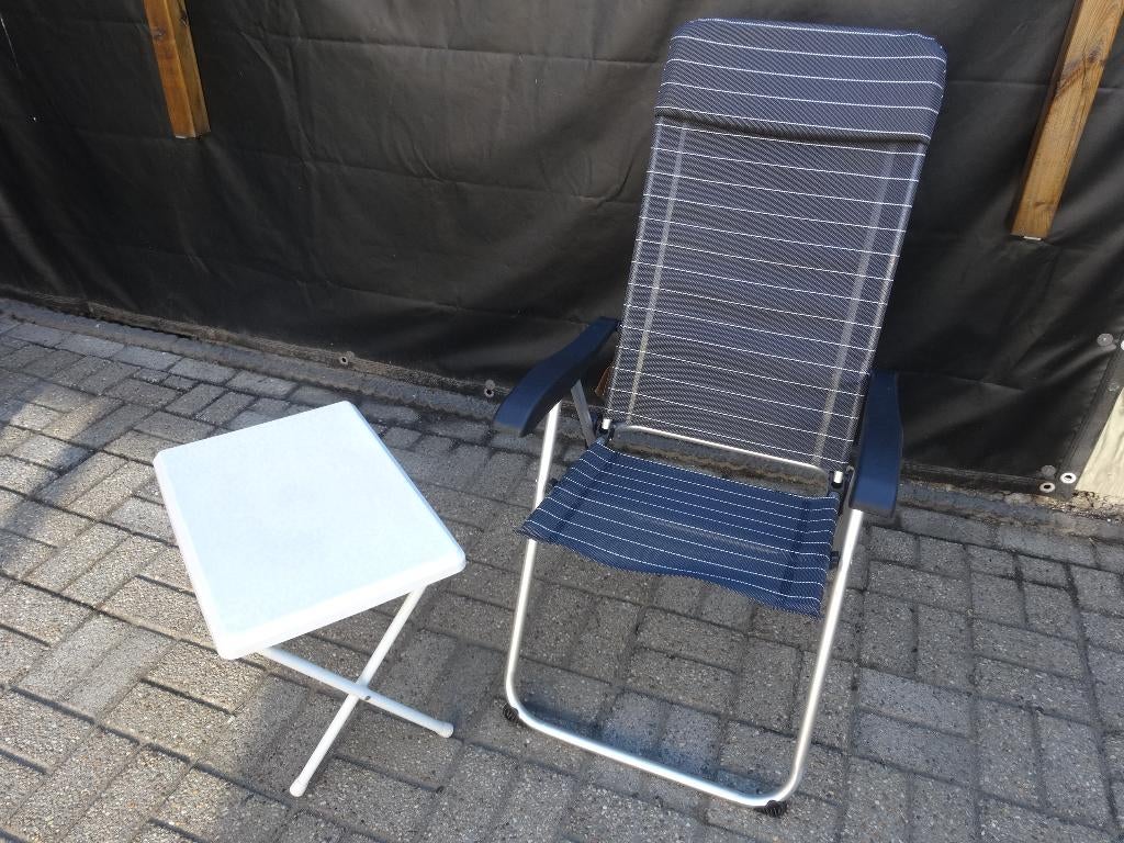 Strandstoel met bijzet tafeltje, Ophalen, Inklapbaar