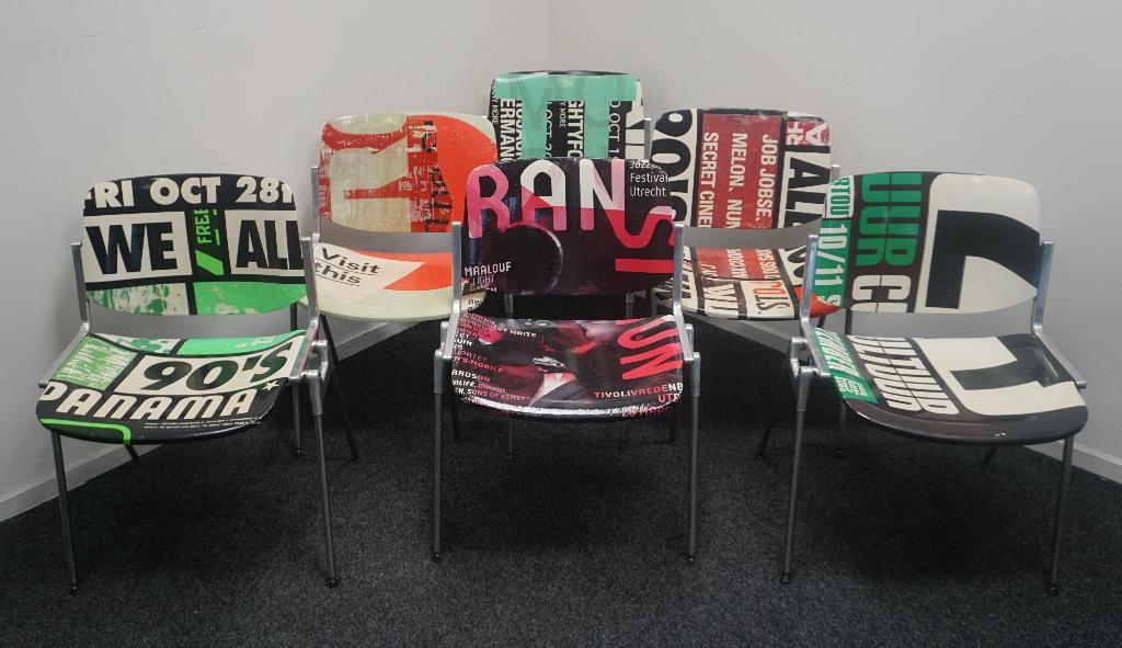 Castelli DSC 106 Stoel | Diverse fotoprints | Unieke stuks !, Huis en Inrichting, Stoelen, Gebruikt, Vijf, Zes of meer stoelen