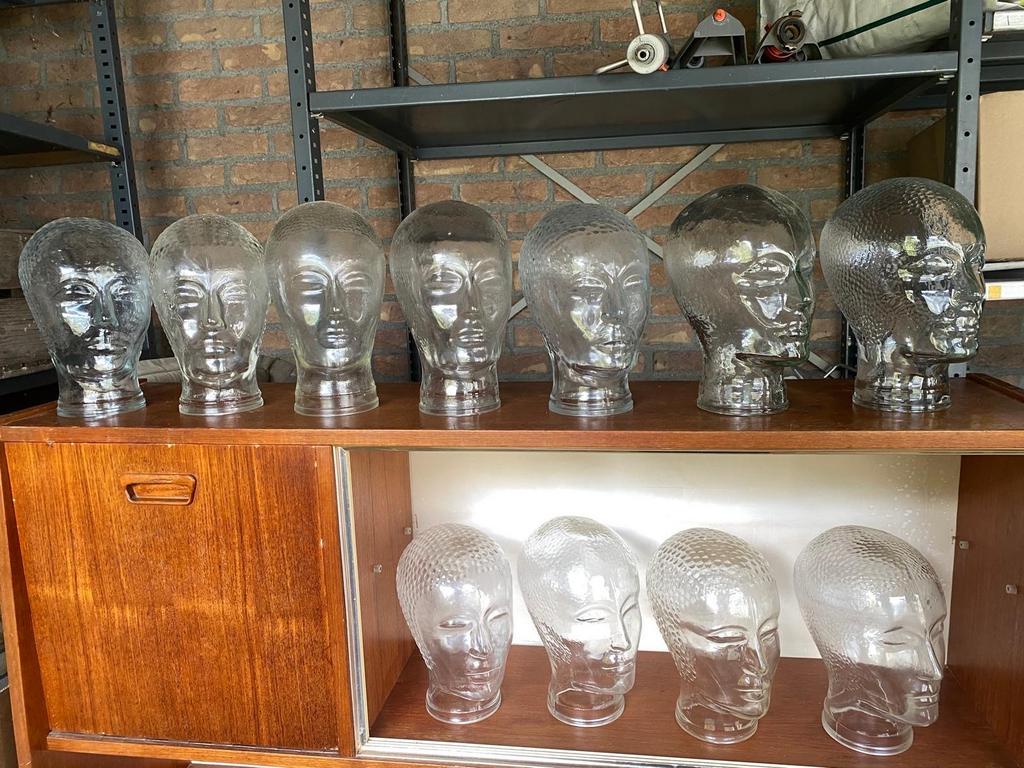Retro glazen hoofden (10 stuks), Antiek en Kunst, Ophalen
