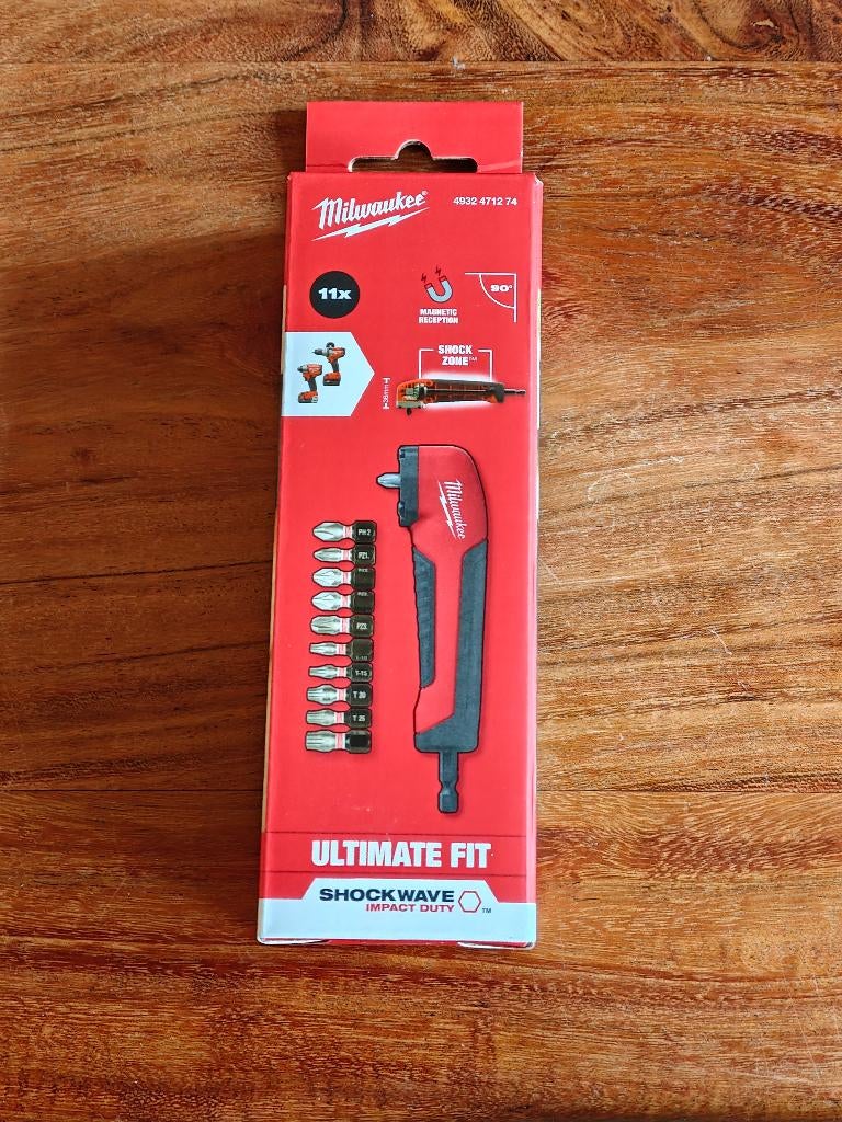 Milwaukee 90 graden schroefkop incl bitjes, Doe-het-zelf en Verbouw, Gereedschap | Handgereedschap, Ophalen of Verzenden, Nieuw