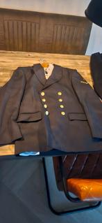 Marine tenue en lange jas met gouden knopen, Kleding | Heren, Ophalen, Onbekend, Gedragen, Maat 48/50 (M)