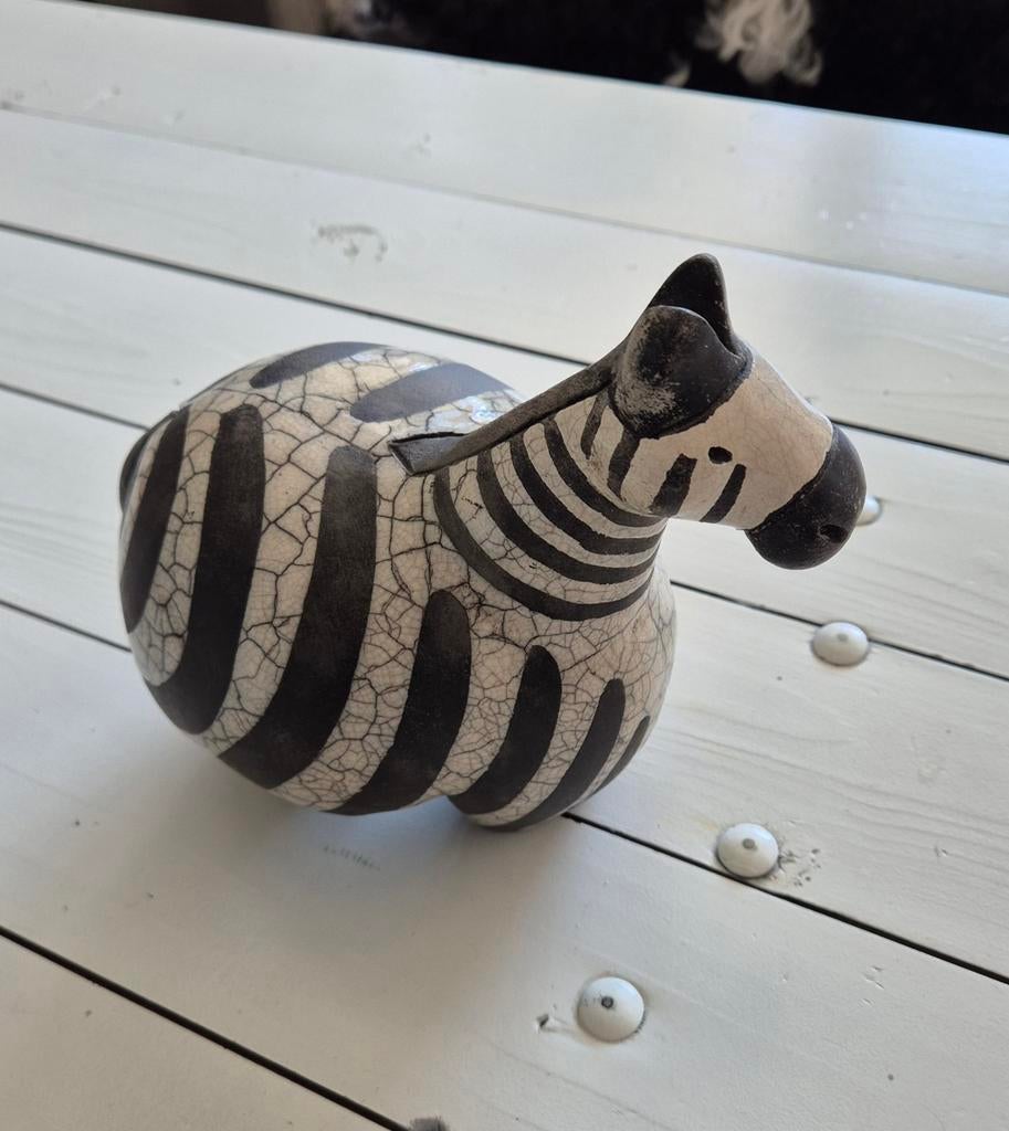 Dikke zebra van raku keramiek, Ophalen of Verzenden