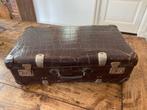 Koffer - bruin - slangenprint - afm. 66 x 42 x 20, Ophalen of Verzenden