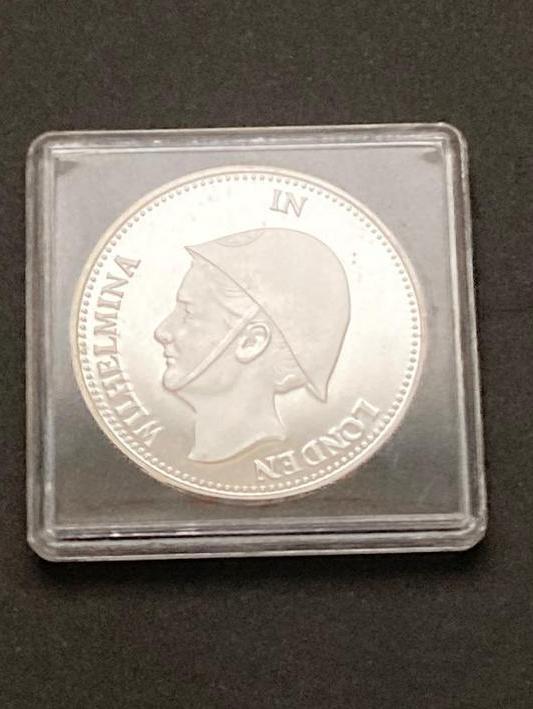1 gulden 1940 Wilhelmina in Londen Herslag, Postzegels en Munten, Munten | Nederland, 1 gulden, Zilver, Ophalen of Verzenden, Koningin Wilhelmina