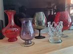 5 x Vintage Glazen vaas / windlicht, Ophalen
