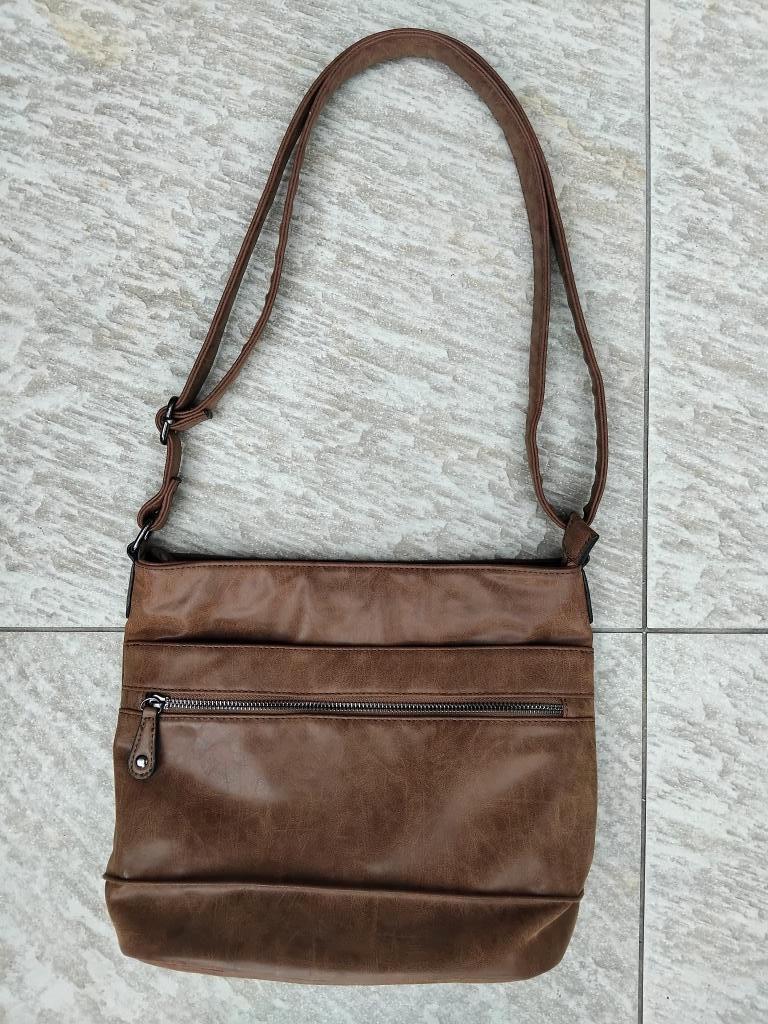 Schoudertas bruin nepleer NIEUW tas afm. 27 x 12 x 25 cm, Ophalen of Verzenden, Nieuw, Bruin, Overige merken