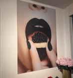 Plexiglas schilderij kaviaar lips, Ophalen, Zwart, Body of Korset