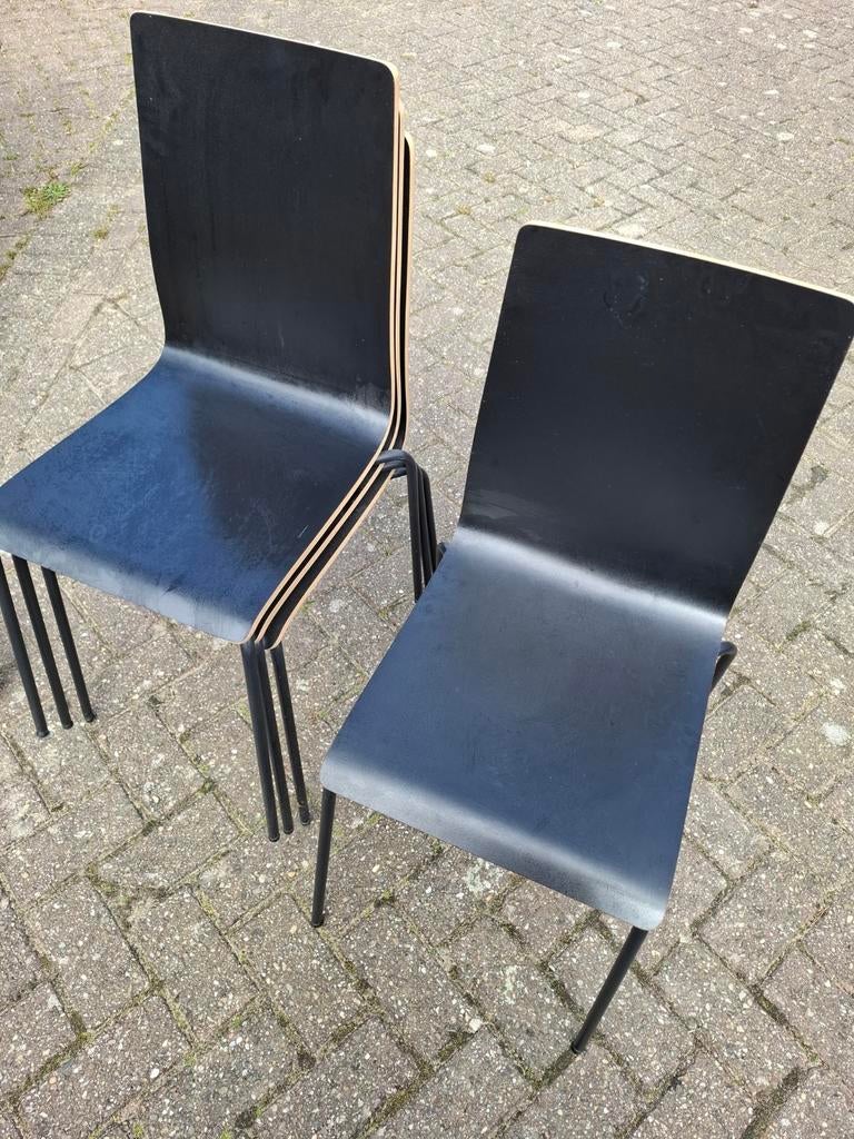Ikea Martin stoelen, stapelbaar zwart, Huis en Inrichting, Stoelen, Ophalen, Zwart, Zo goed als nieuw, Vier