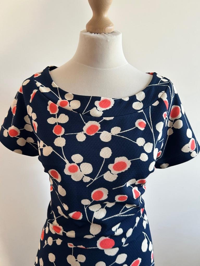 King Louie maat XL leuke blauwe bloemen jurk 3213, Blauw, Maat 46/48 (XL) of groter, Ophalen of Verzenden, Zo goed als nieuw