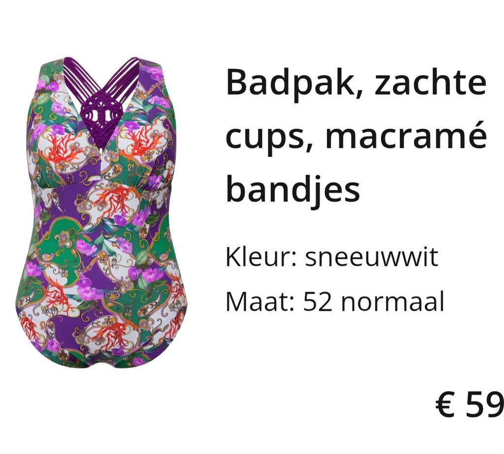 Nieuw Ulla Popken badpak met bijpassende strandjurk mt 50 52, Kleding | Dames, Badmode en Zwemkleding, Ophalen of Verzenden, Nieuw