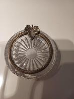 Vintage kristallen asbak met metalen rand en druivenblad, Ophalen of Verzenden, Zo goed als nieuw, Asbak