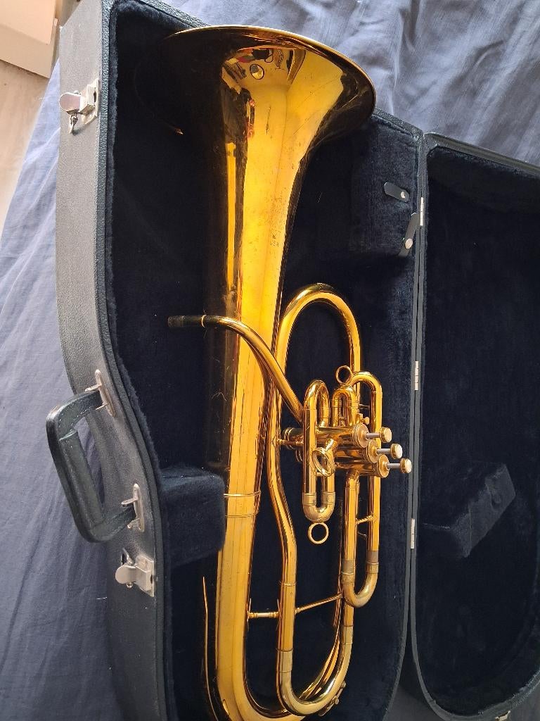 KIng eufonium, Ophalen of Verzenden, Gebruikt, Koperblazer, Met koffer of draagtas