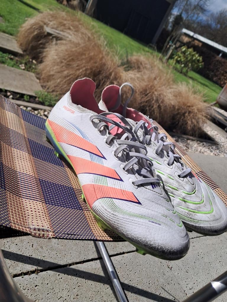 Adidas Predator Voetbalschoenen Wit-Groen met Lapje maat 42, Ophalen of Verzenden, Gebruikt, Schoenen