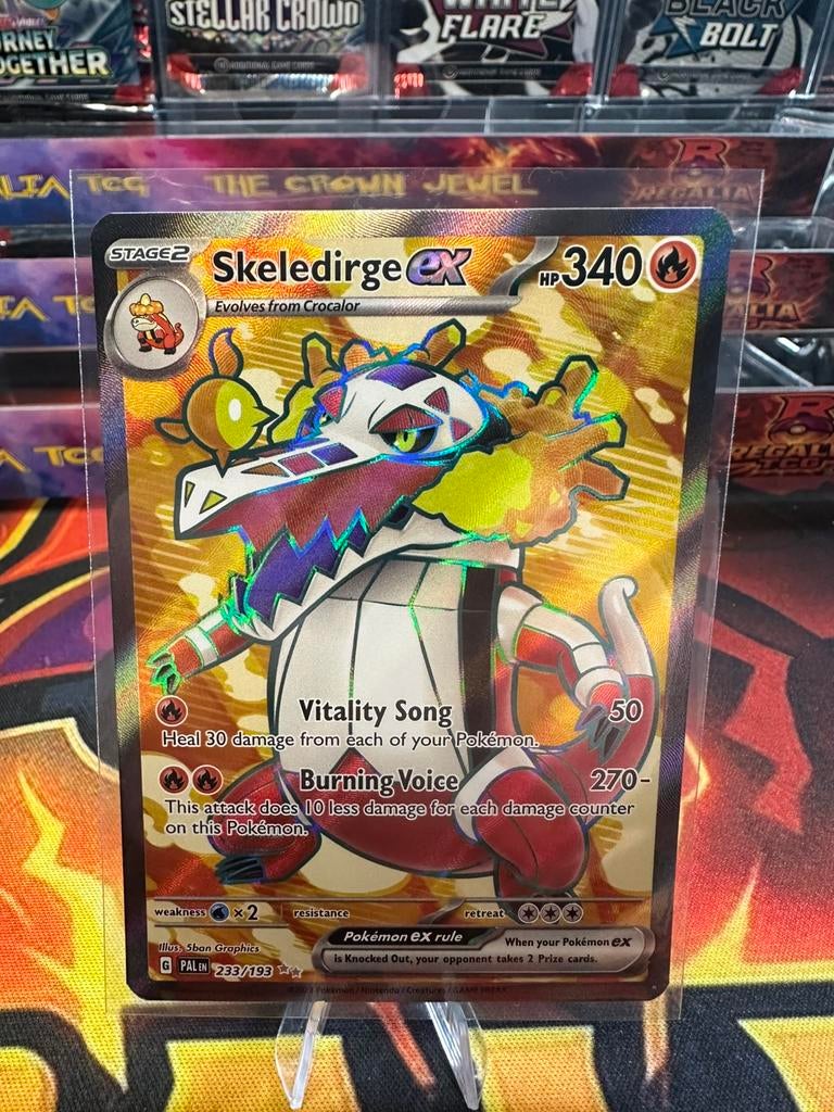 Skeledirge ex (PAL 233) Paldea Evolved, Ophalen of Verzenden, Zo goed als nieuw, Losse kaart, Foil