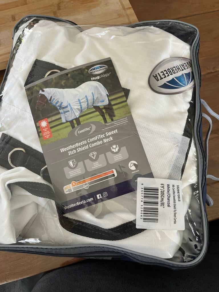 Paarden eczeemdeken maat 155/205, Dieren en Toebehoren, Wit, Vliegendeken, Zo goed als nieuw, Ophalen